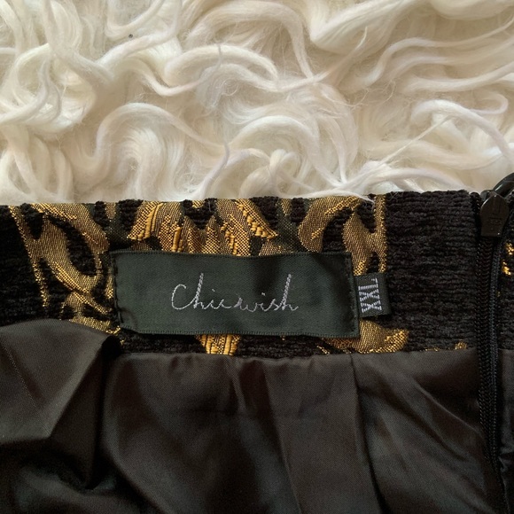 Chicwish black and gold midi circle skirt - Picture 3 of 3